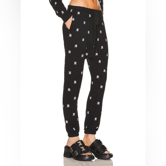 R13 Jogger Drop Crotch Logo‎ Printed Sweat  Pants Unisex Size M - Picture 2 of 10